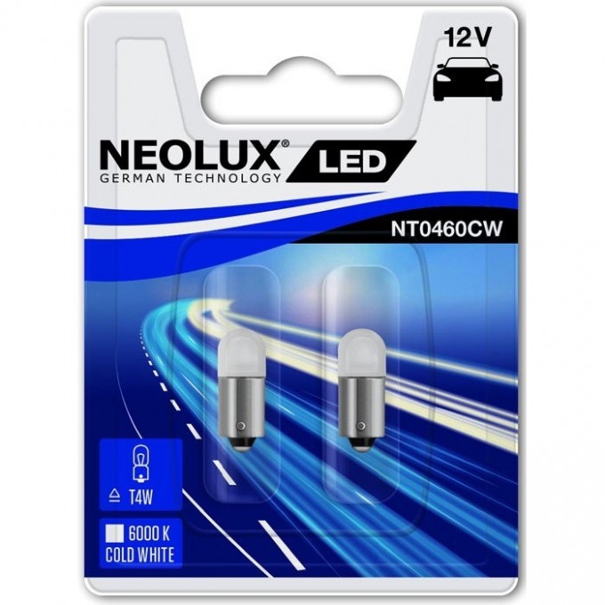 Автолампы NEOLUX ≜T4W LED technology NT0460CW-02B (2 шт) 4052899477391