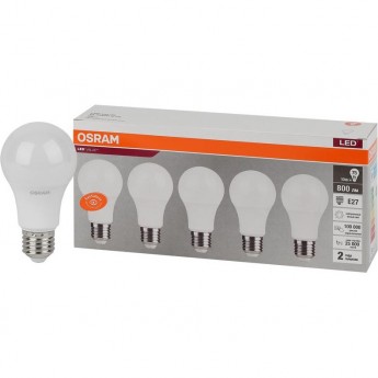 Лампа светодиодная LED OSRAM VALUE LVCLA75 10SW/840 10Вт E27 230В 2х5 RU (уп.5шт)